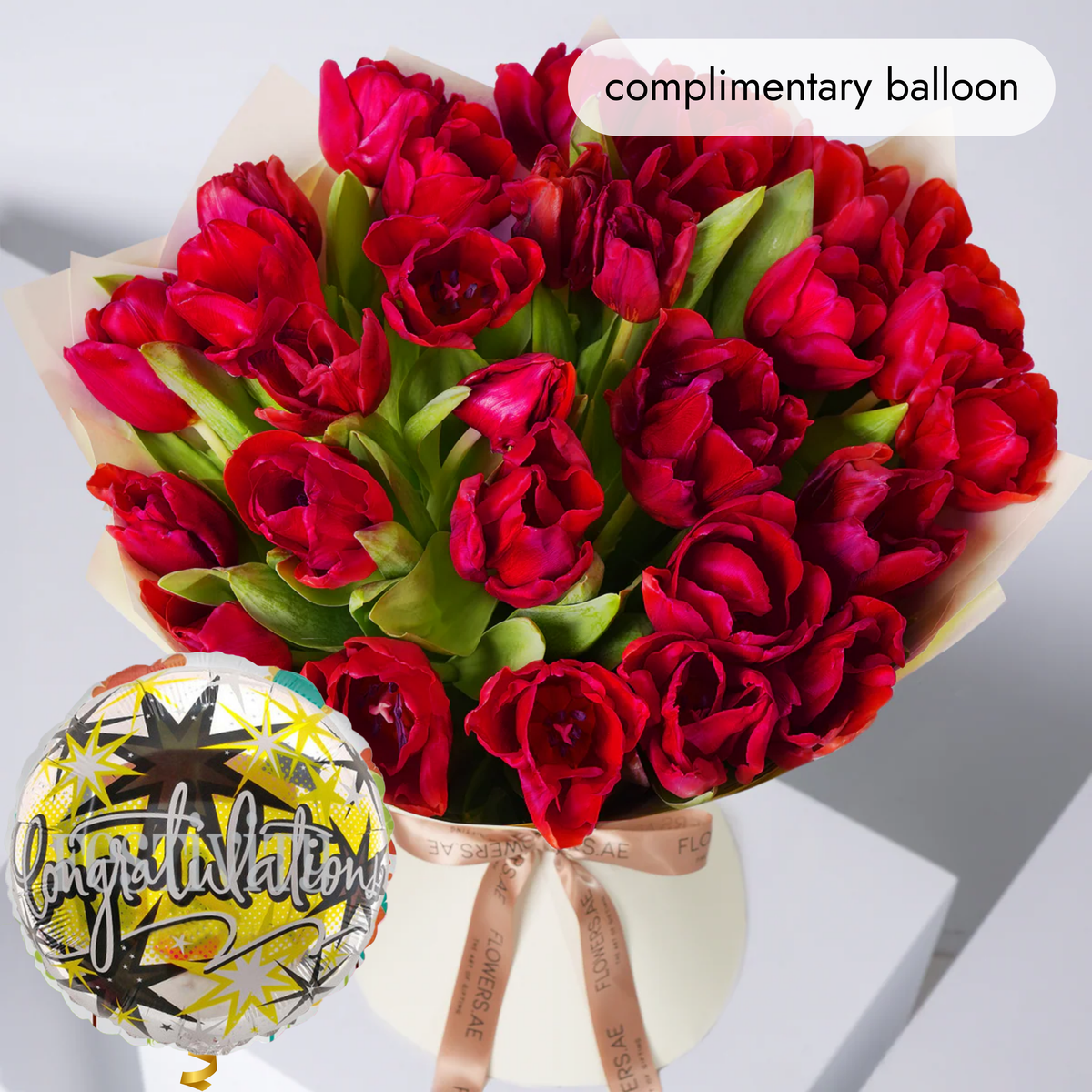 Congratulations Luxury Red Tulips