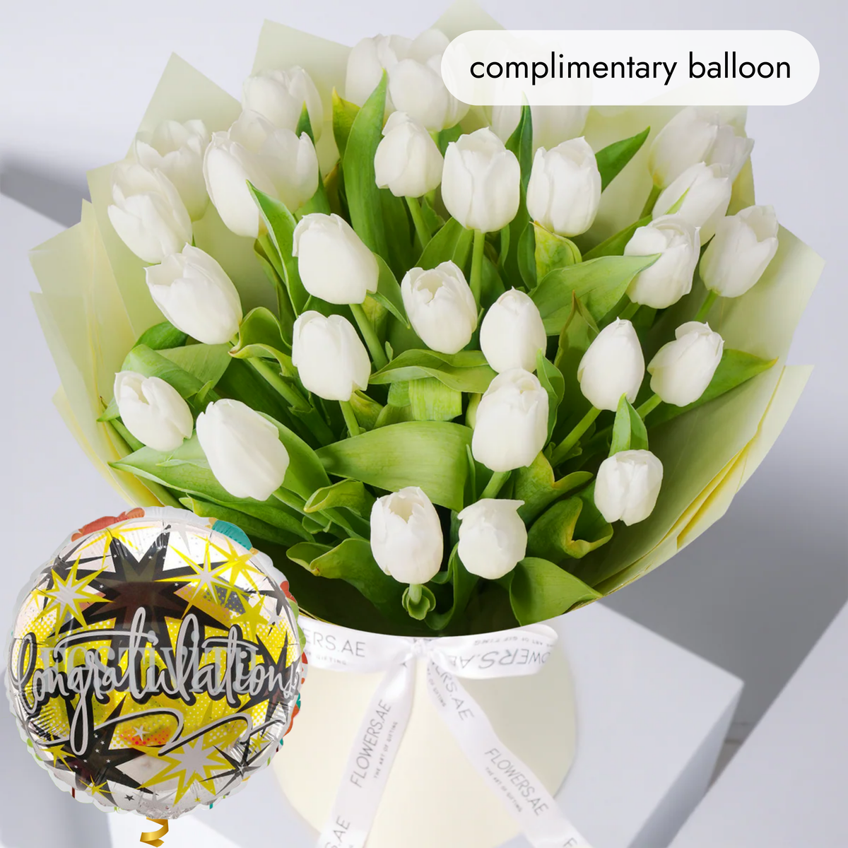Congratulations Luxury White Tulips