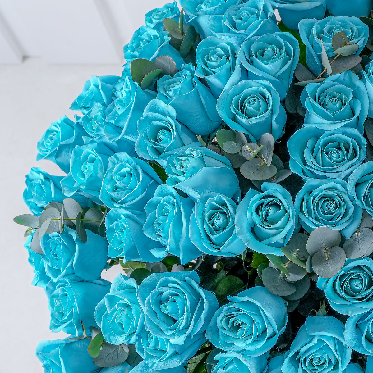 100 Tiffany Blue Roses - Vase