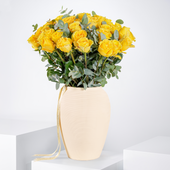 50 Yellow Roses Vase