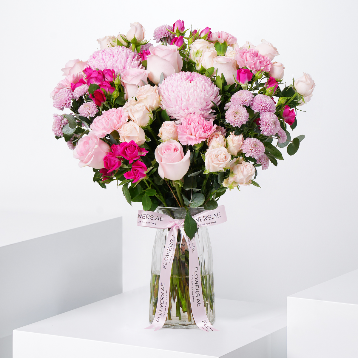 Pink Elegance Glass Vase