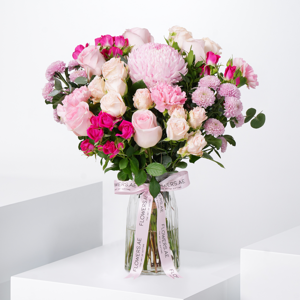 Pink Elegance Glass Vase