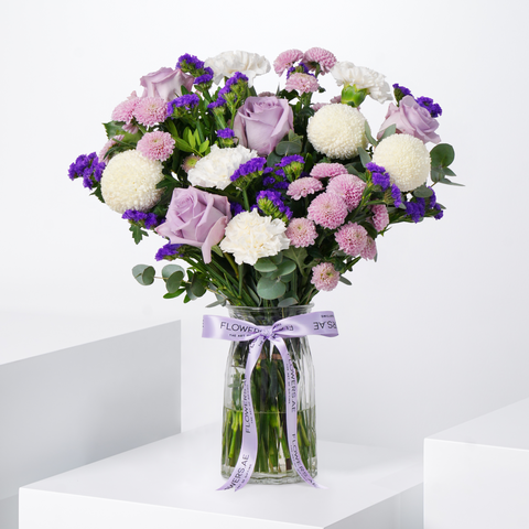 Purple Elegance Glass Vase