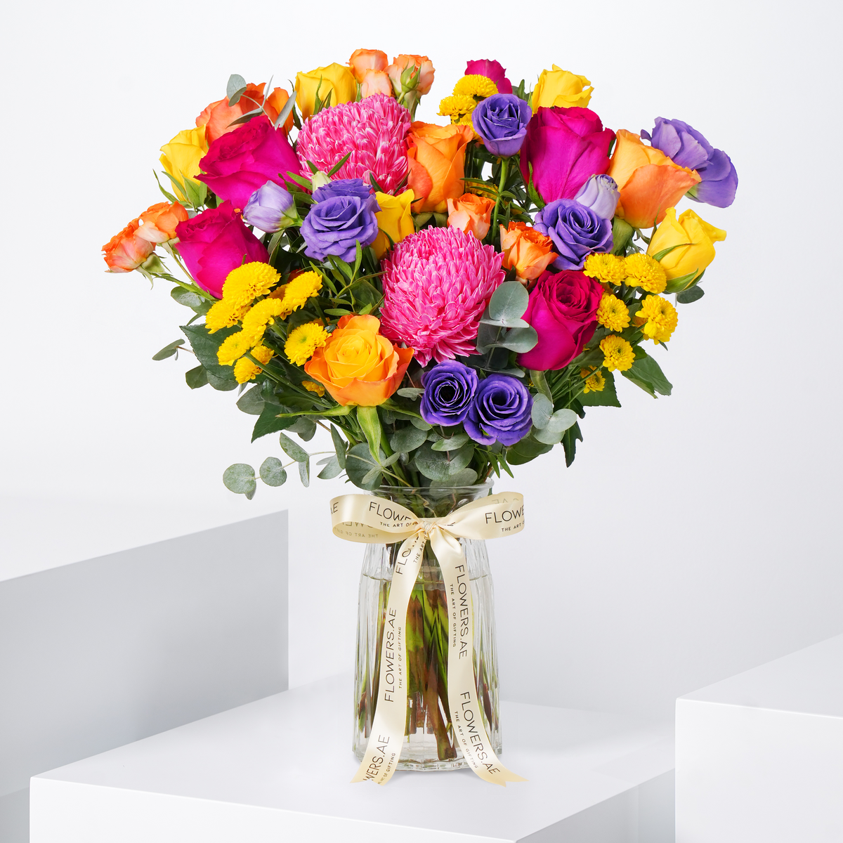 Vibrant Elegance Glass Vase