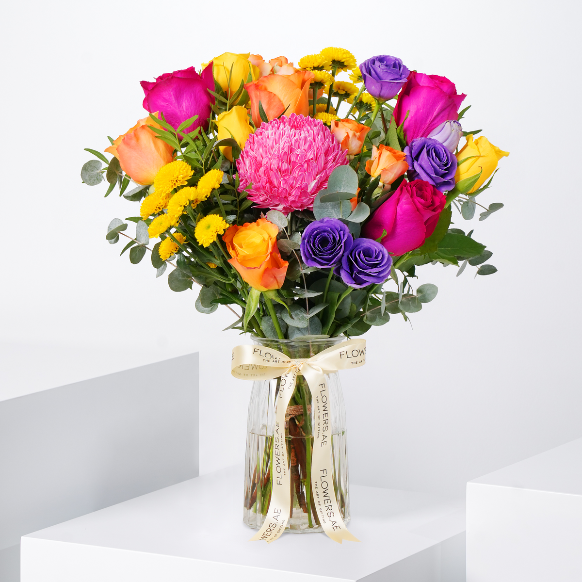 Vibrant Elegance Glass Vase