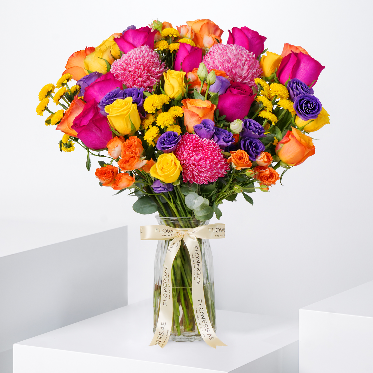 Vibrant Elegance Glass Vase