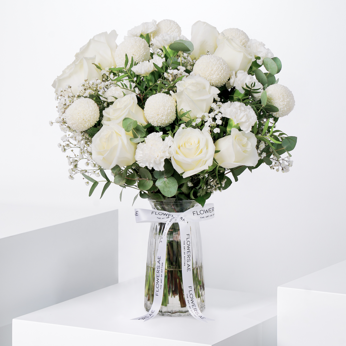 White Elegance Glass Vase