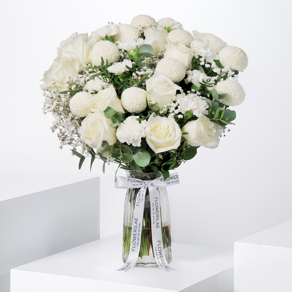 White Elegance Glass Vase