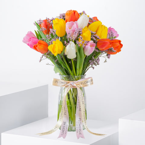 Luxury Mixed Tulips Vase