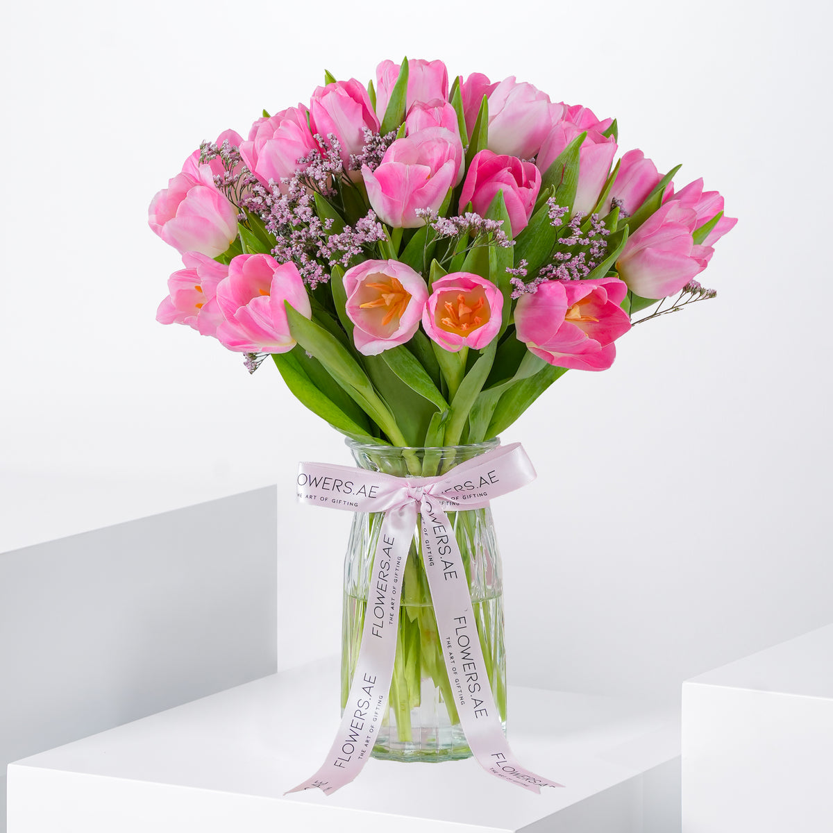Luxury Pink Tulips Vase