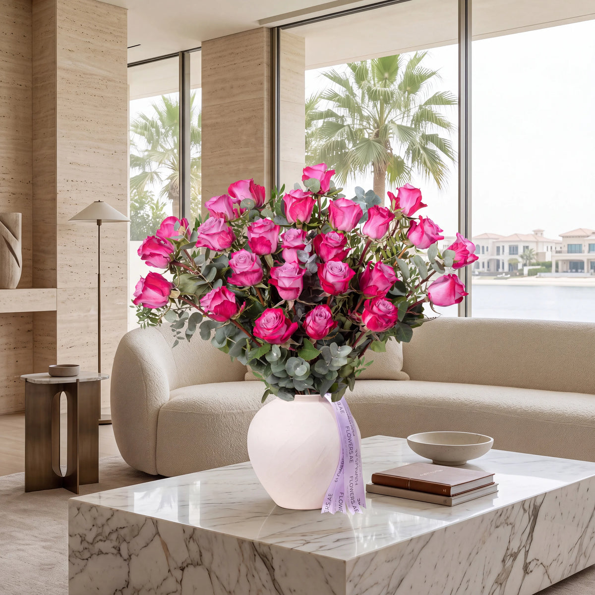 25 Purple Roses Vase