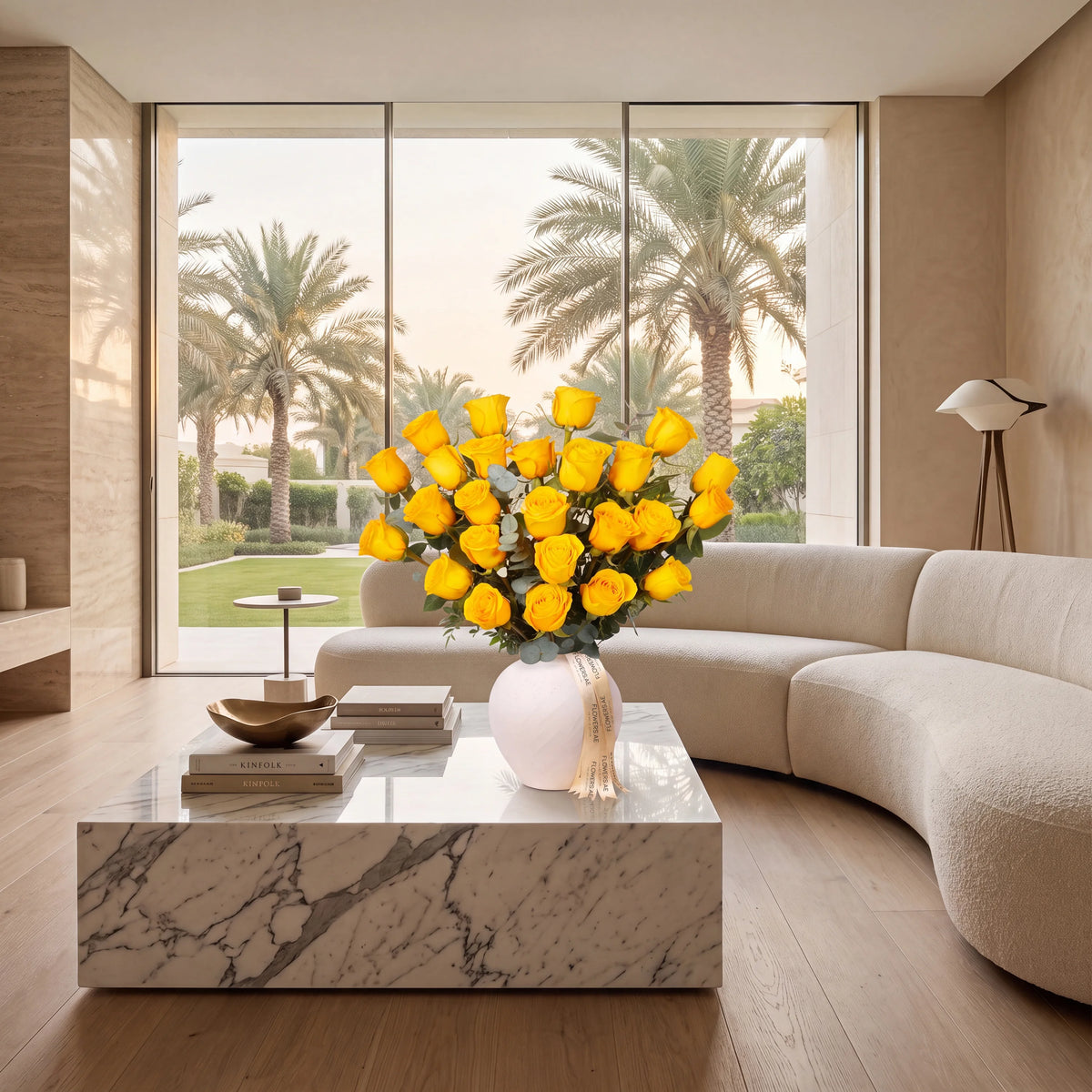 25 Yellow Roses Vase
