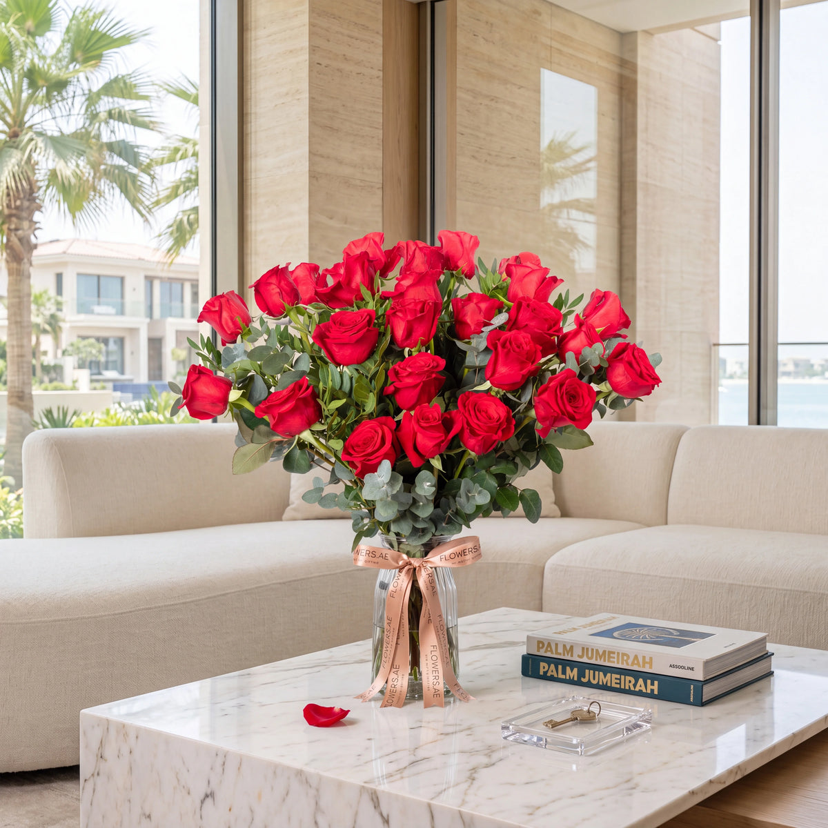 25 Red Roses Vase