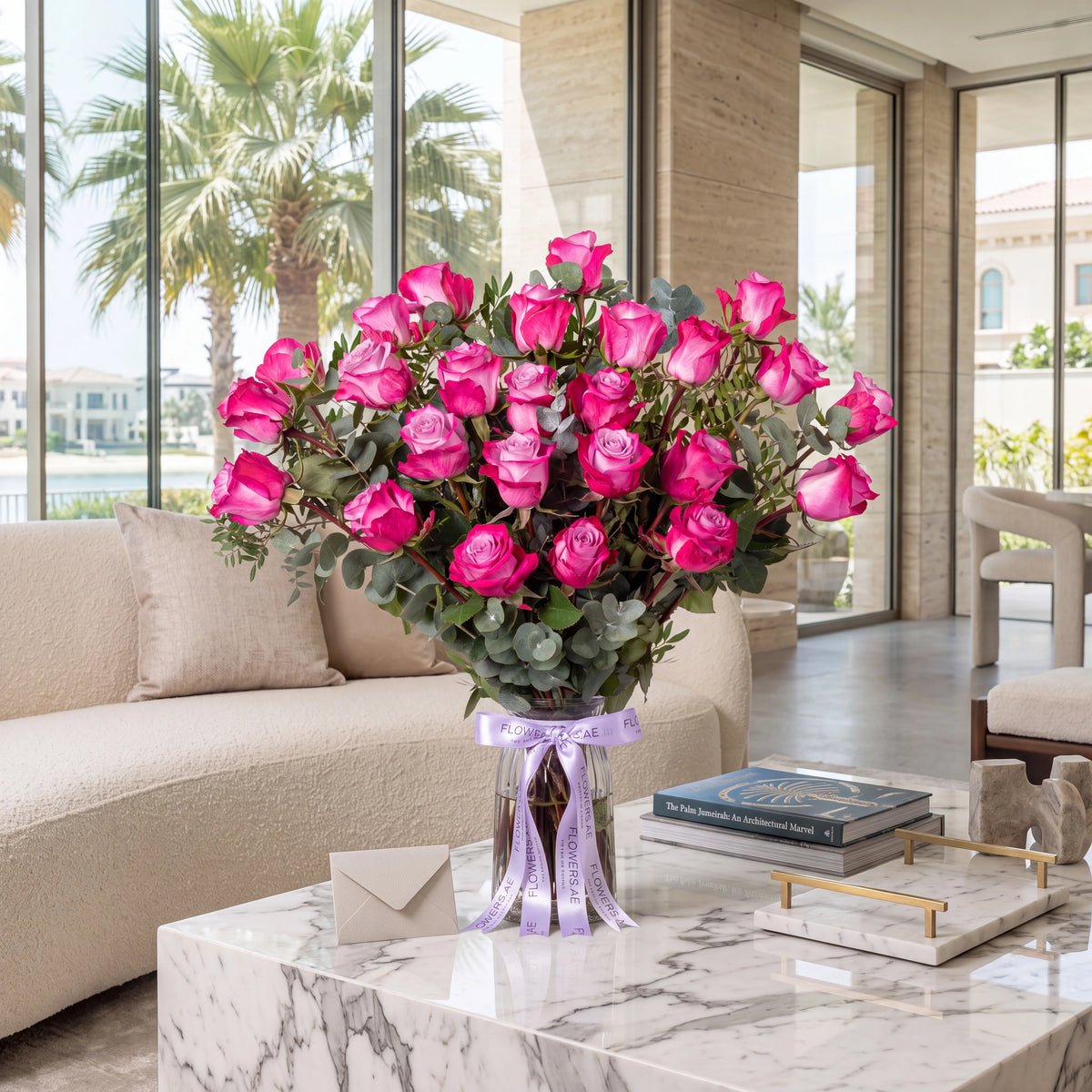 25 Purple Roses Vase