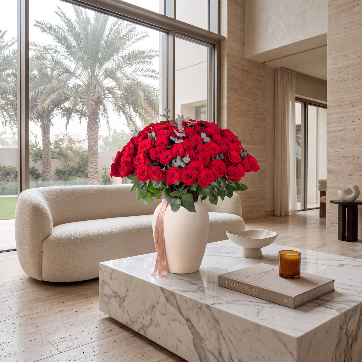 100 Red Roses Vase