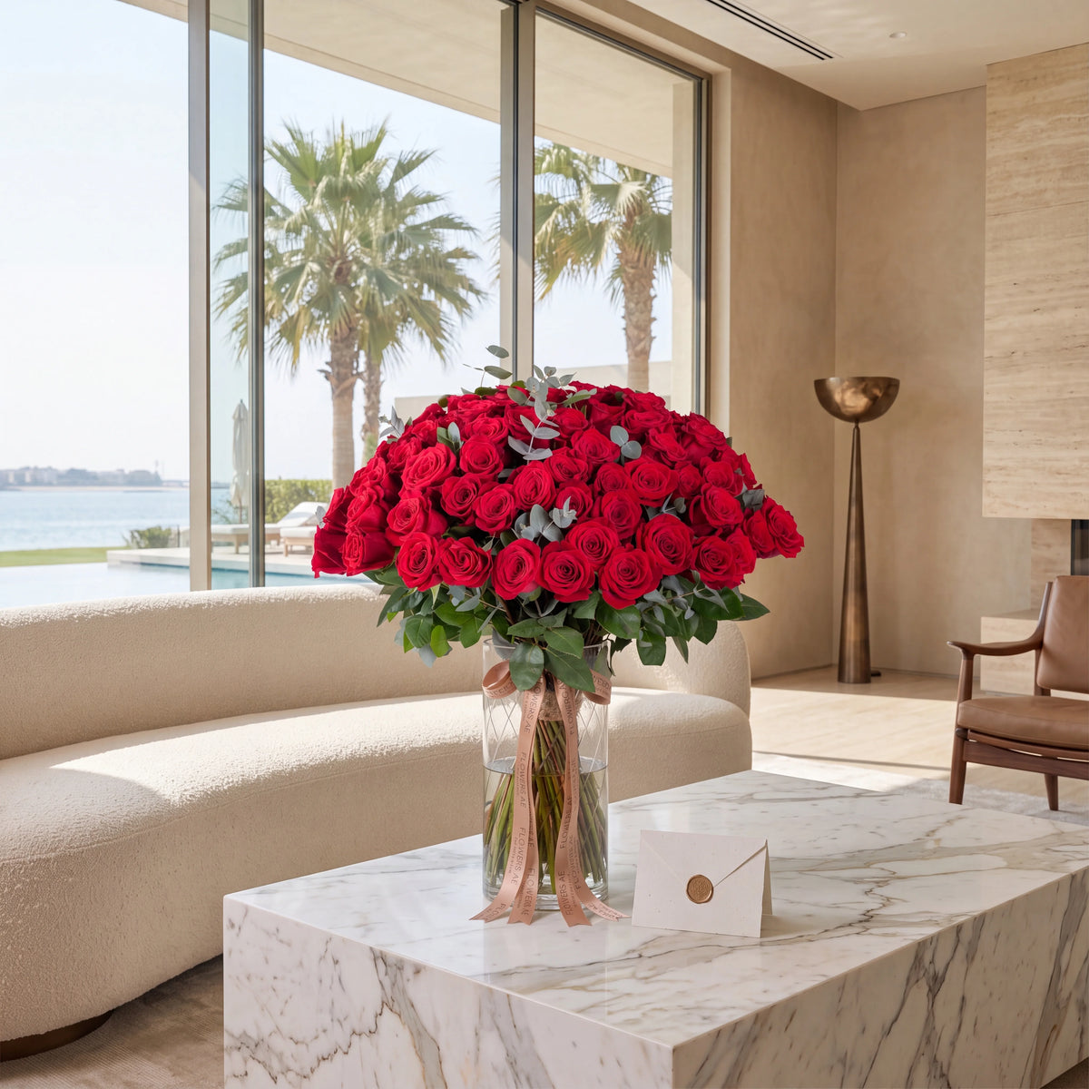 100 Red Roses Vase
