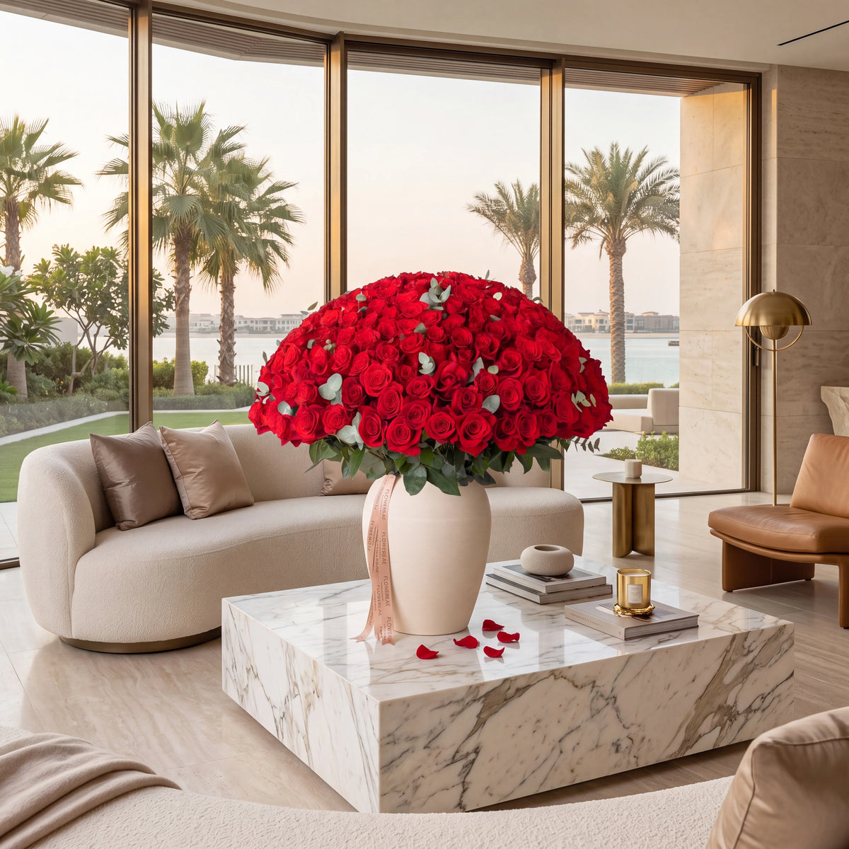 200 Red Roses Vase