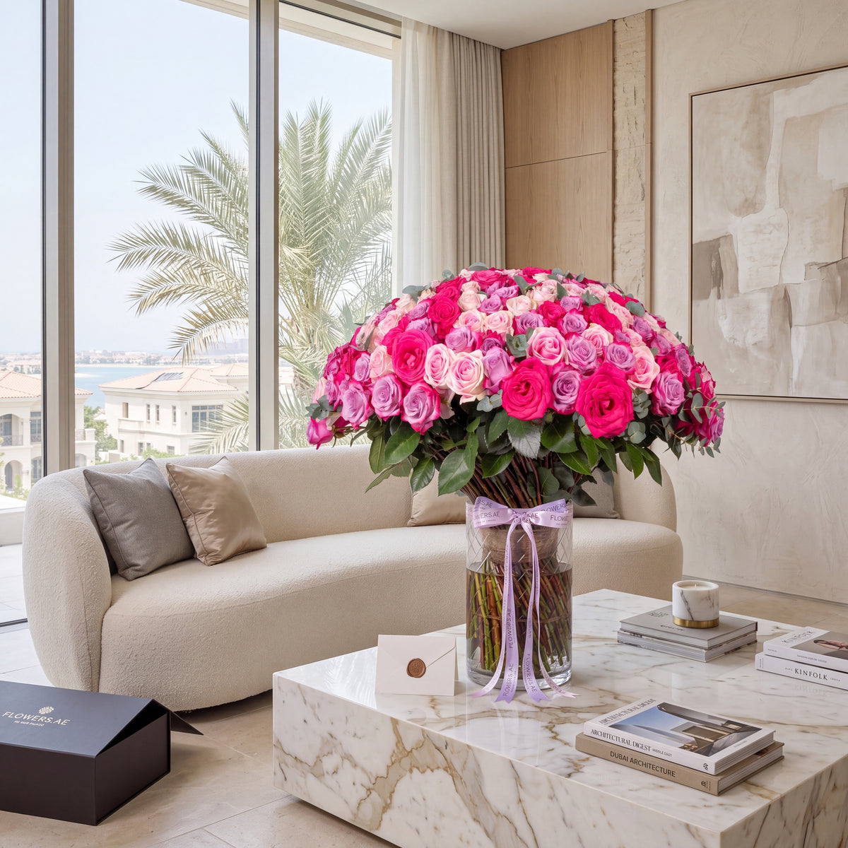 200 Blush Roses Vase