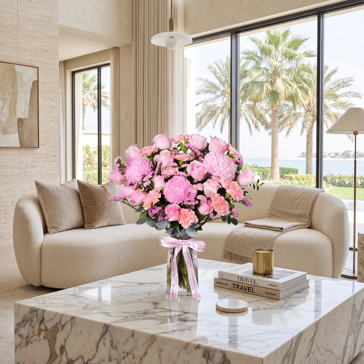 Welcome Back Pink Delight Glass Vase