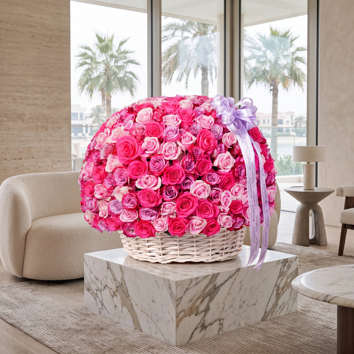 365 Blush Roses Basket
