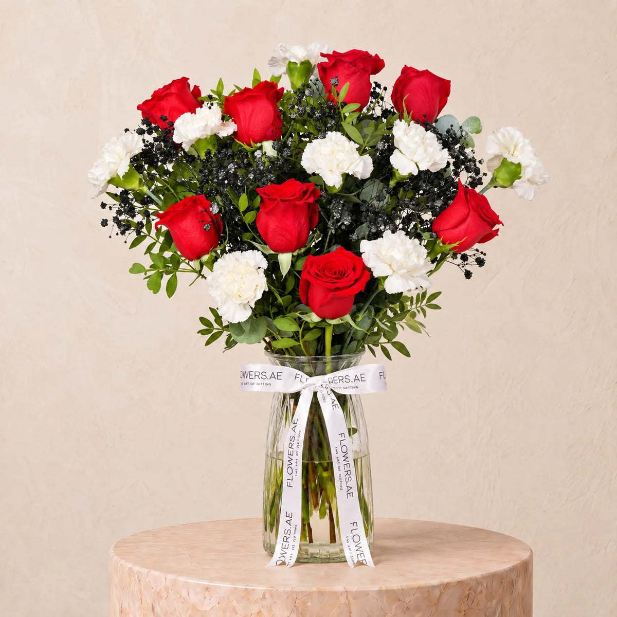 UAE National Flowers Glass Vase