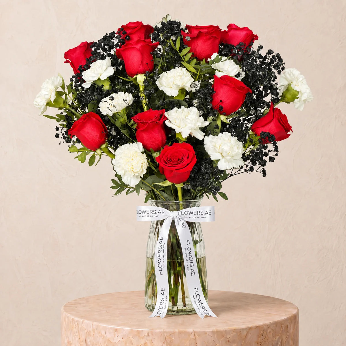 UAE National Flowers Glass Vase