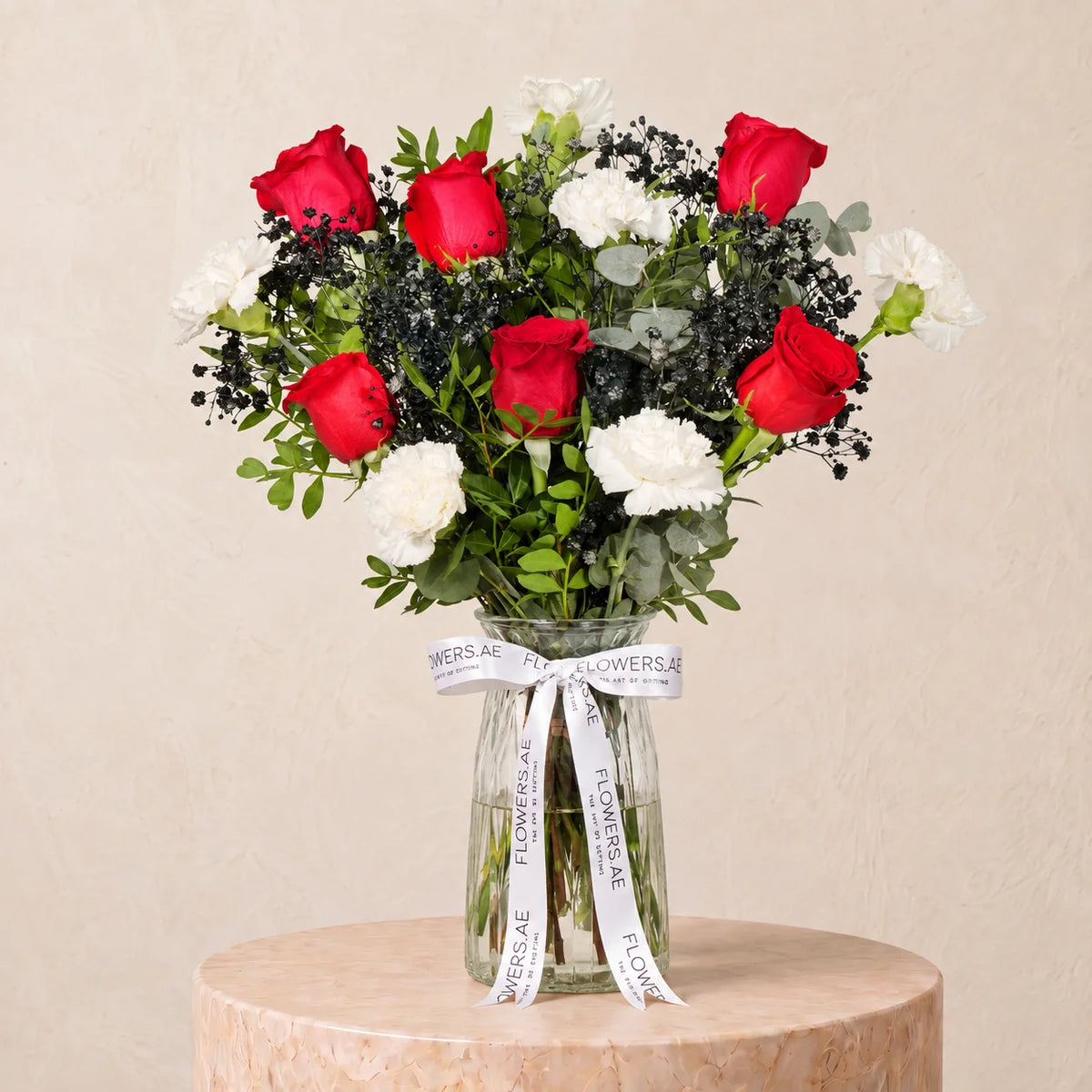UAE National Flowers Glass Vase