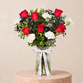 UAE National Flowers Glass Vase