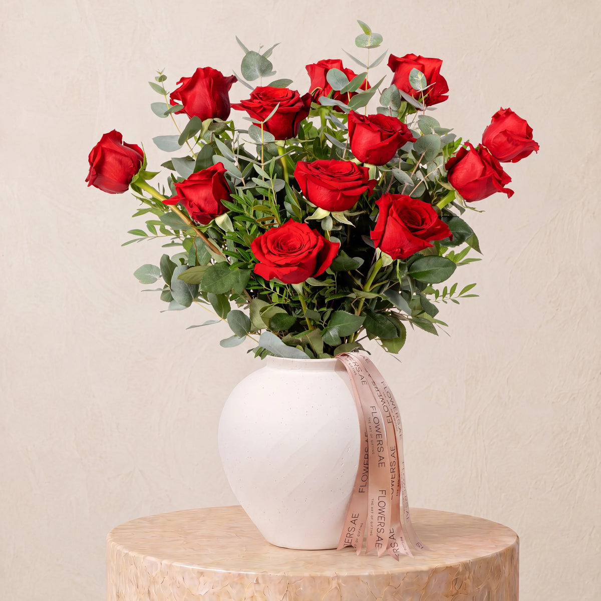 12 Red Roses Vase