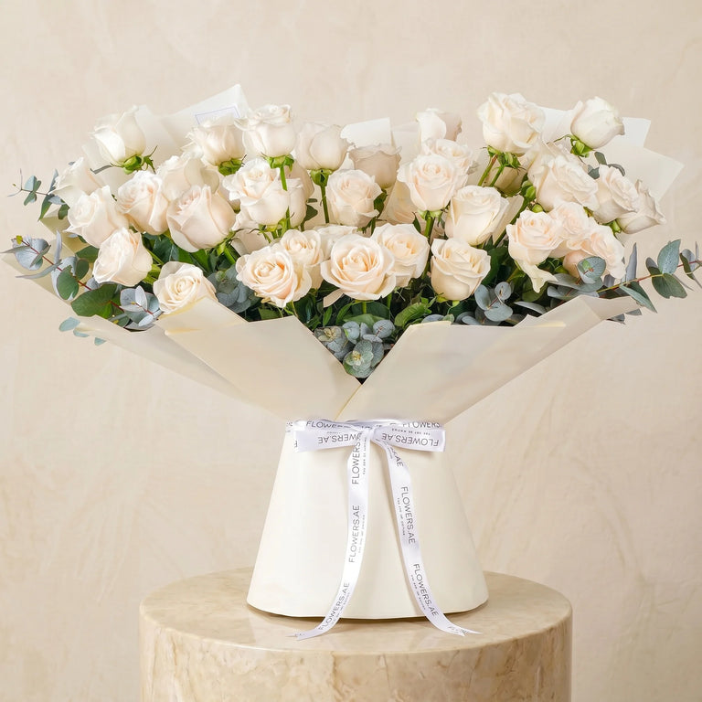 Birthday 50 White Roses