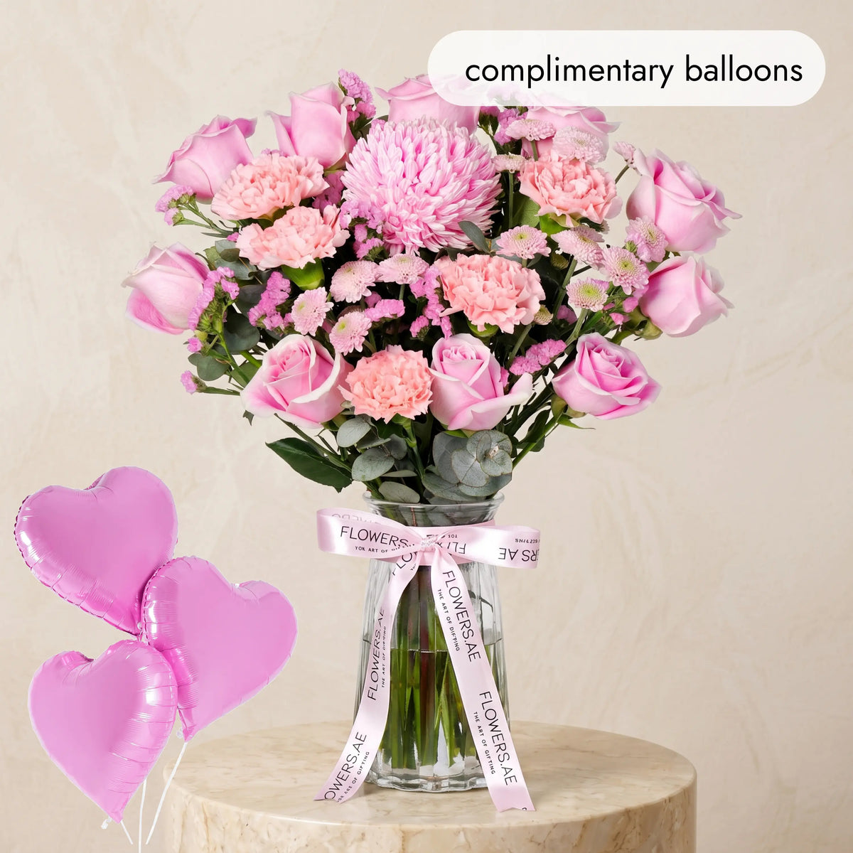 Pink Delight Glass Vase