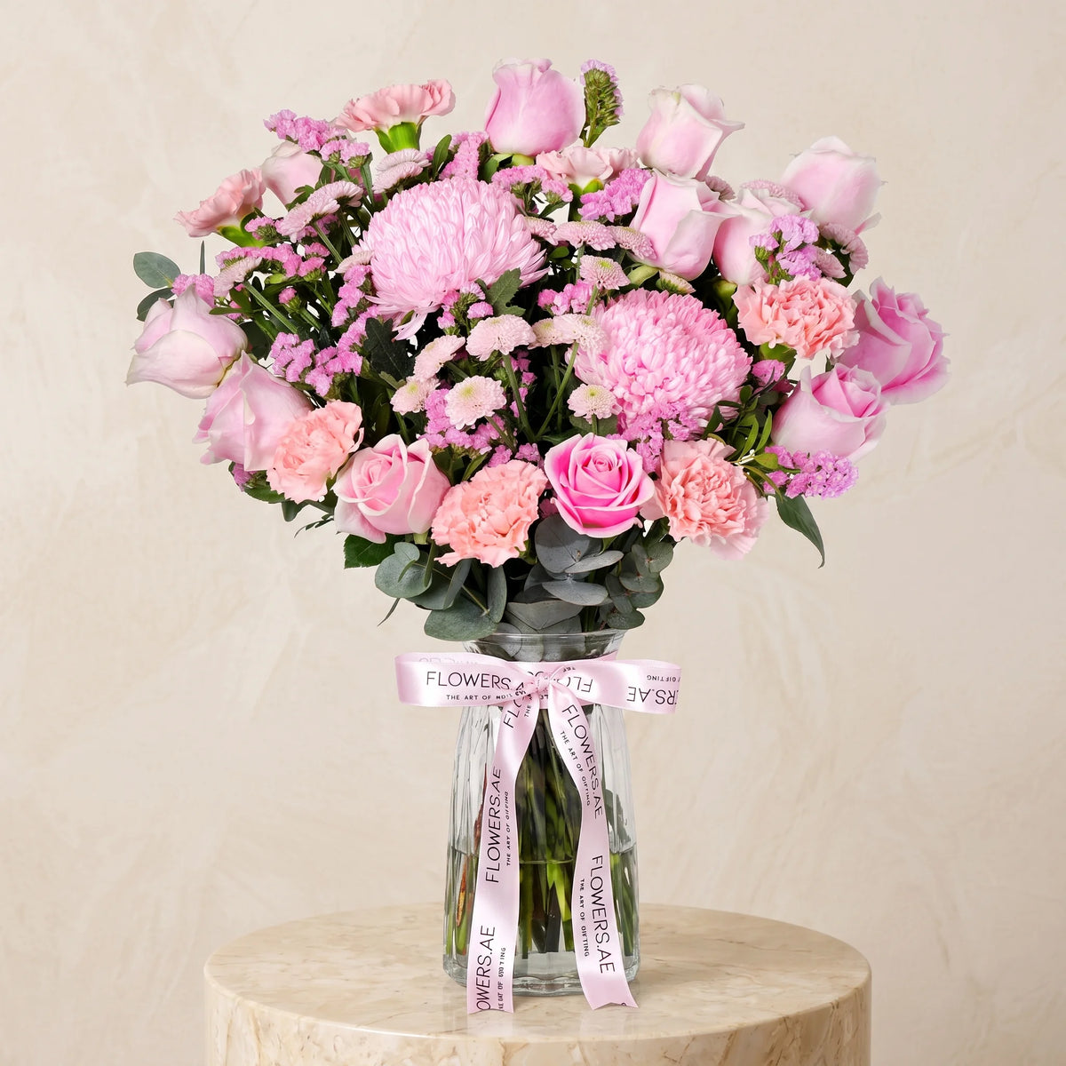 Get Well Pink Delight Glass Vase