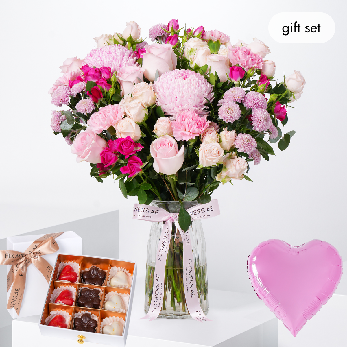 Pink Elegance Vase (Gift Set)