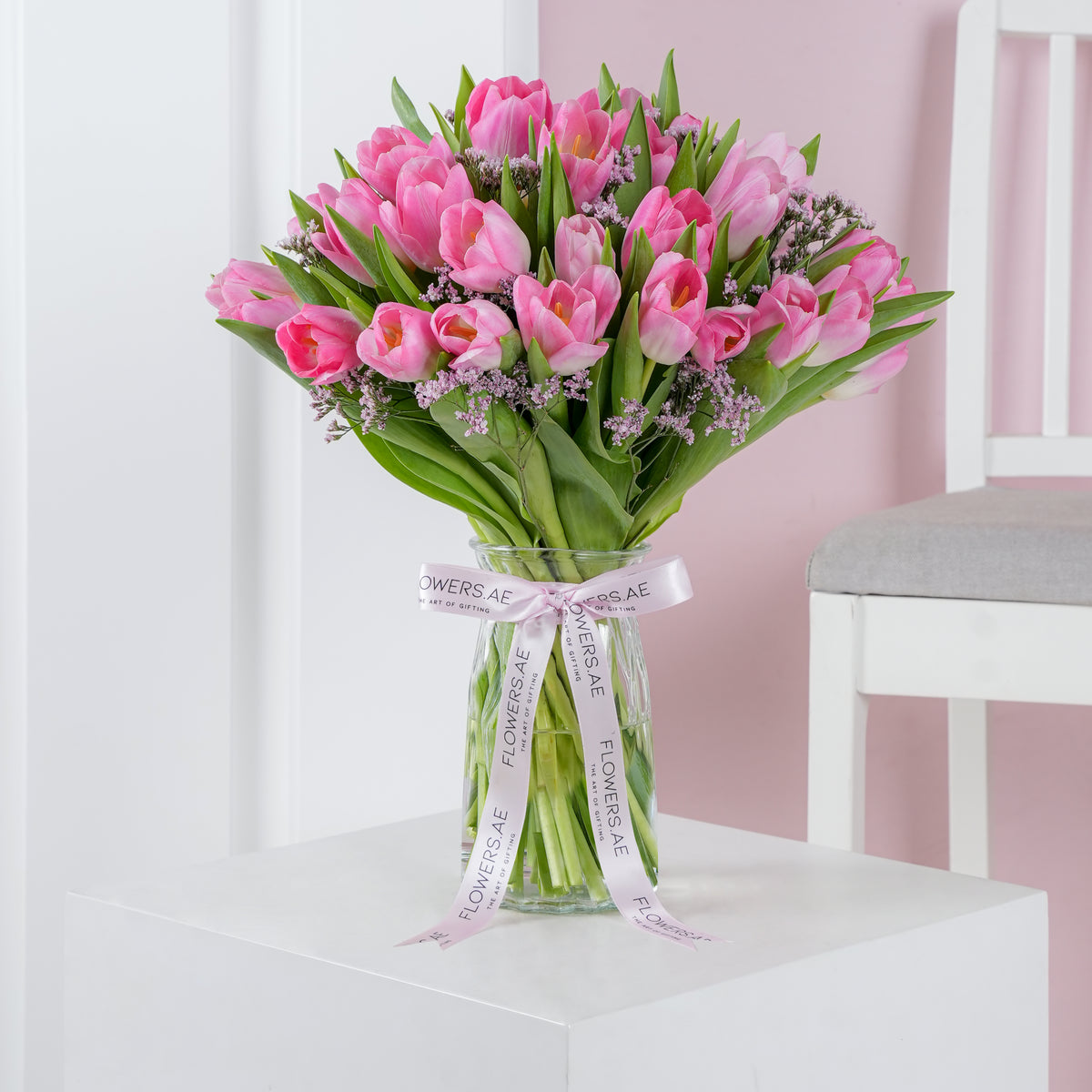 Luxury Pink Tulips Vase