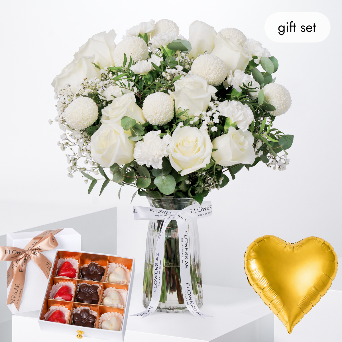 White Elegance Vase (Gift Set)