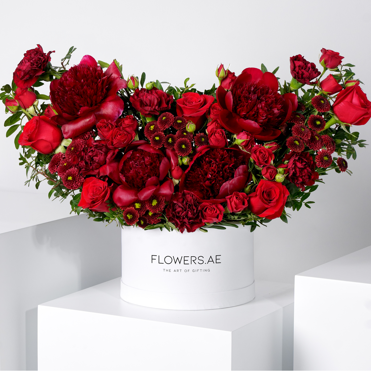 Burgundy Peony Hatbox