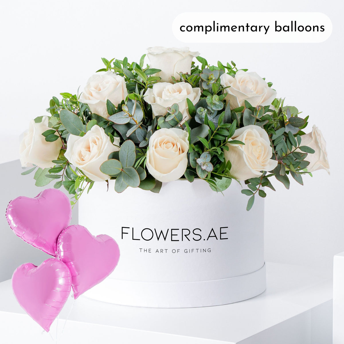 White Roses with greens