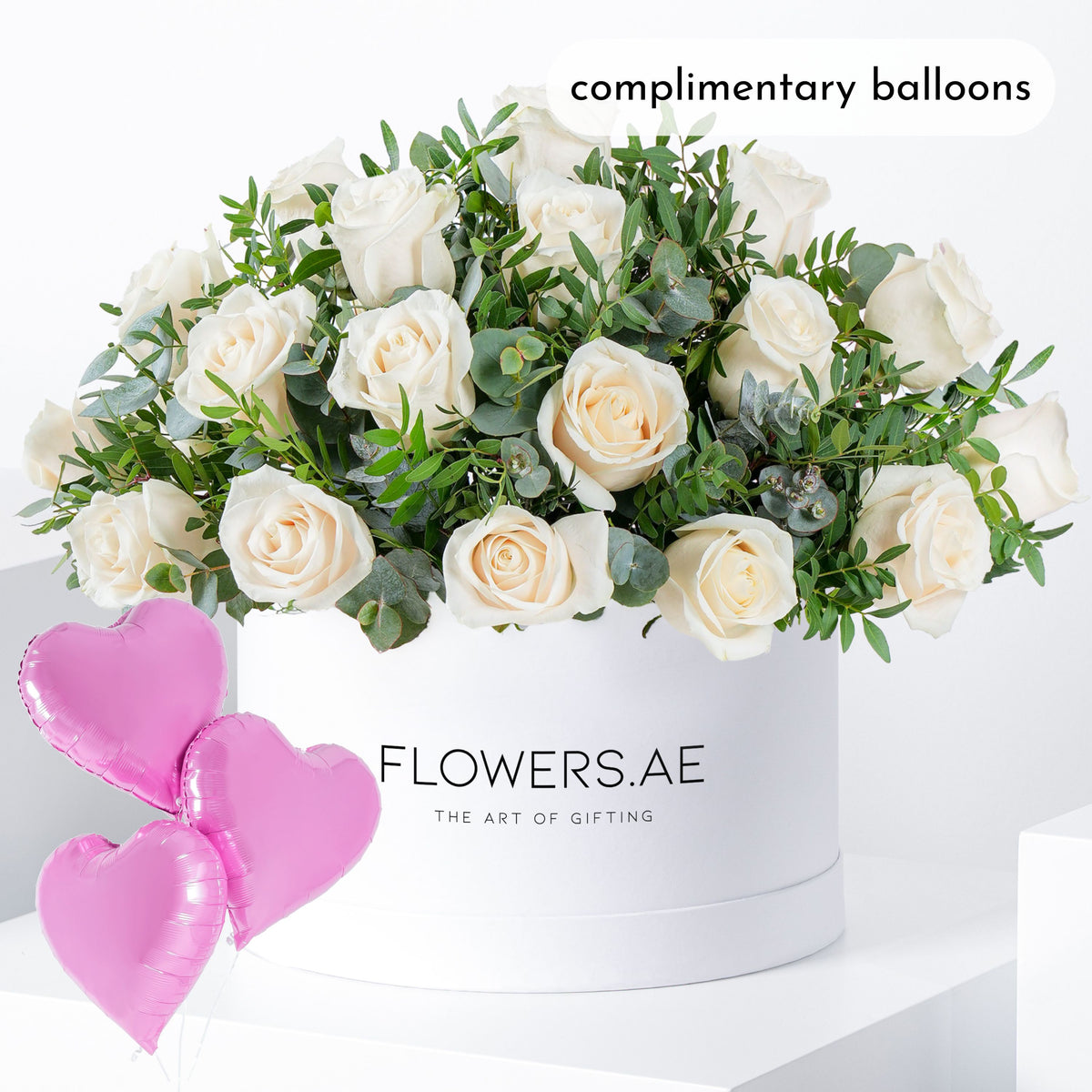 White Roses with greens