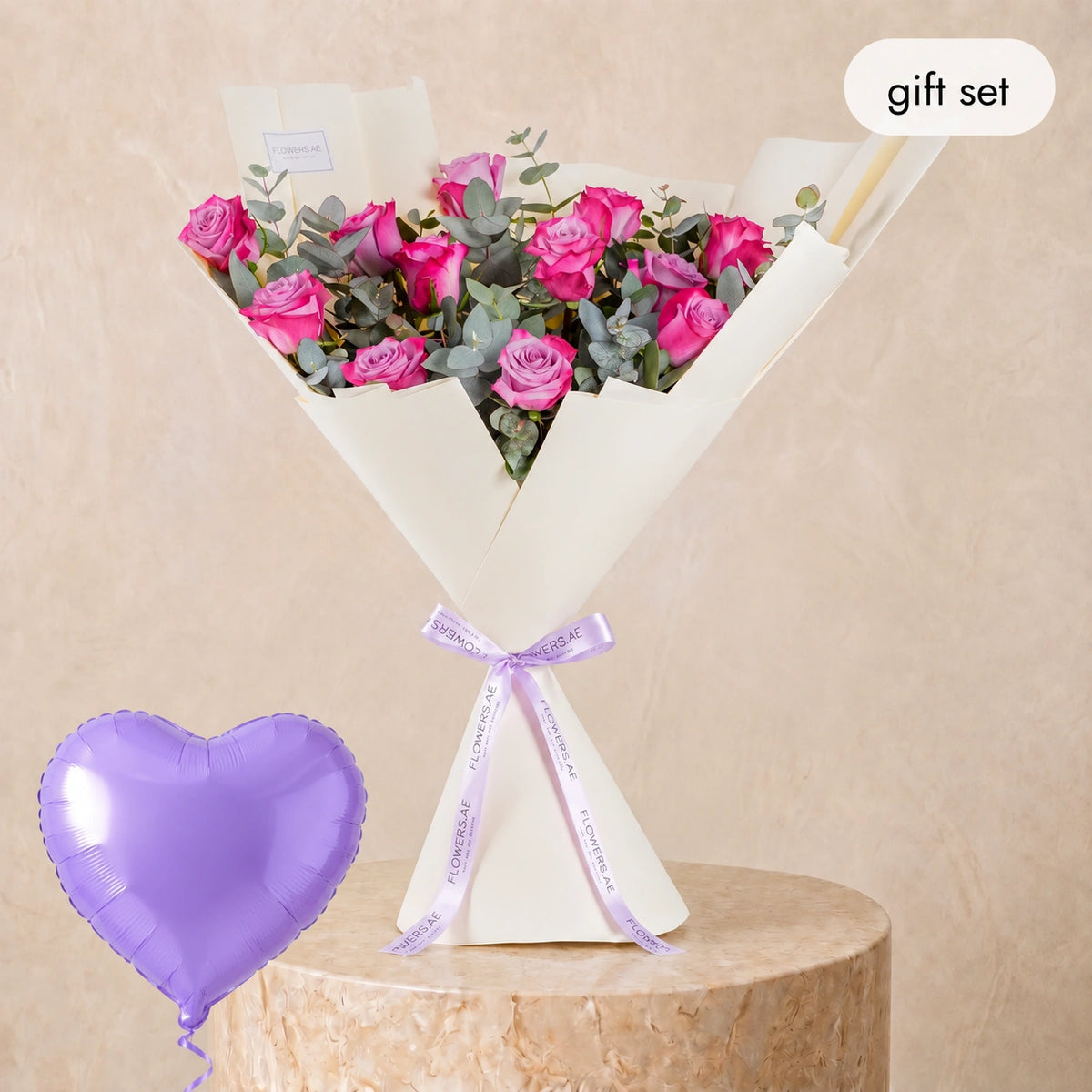 Graduation 12 Purple Roses (Gift Set)