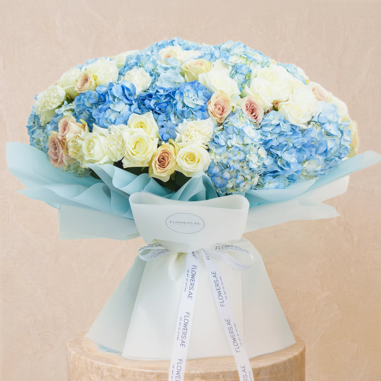 Light Blue Hydrangea with Roses