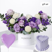 Birthday Petite Lilac Hatbox (Cake Gift Set)