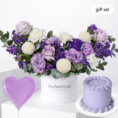 Birthday Petite Lilac Hatbox (Cake Gift Set)