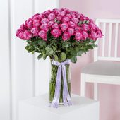 50 Purple Roses - Vase