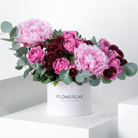 Petite Mauve Peony Hatbox