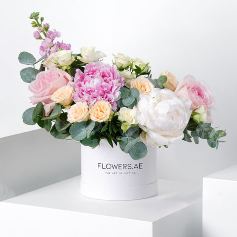 Petite Pastel Peony Hatbox
