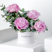 Petite Pure Pink Peony Hatbox