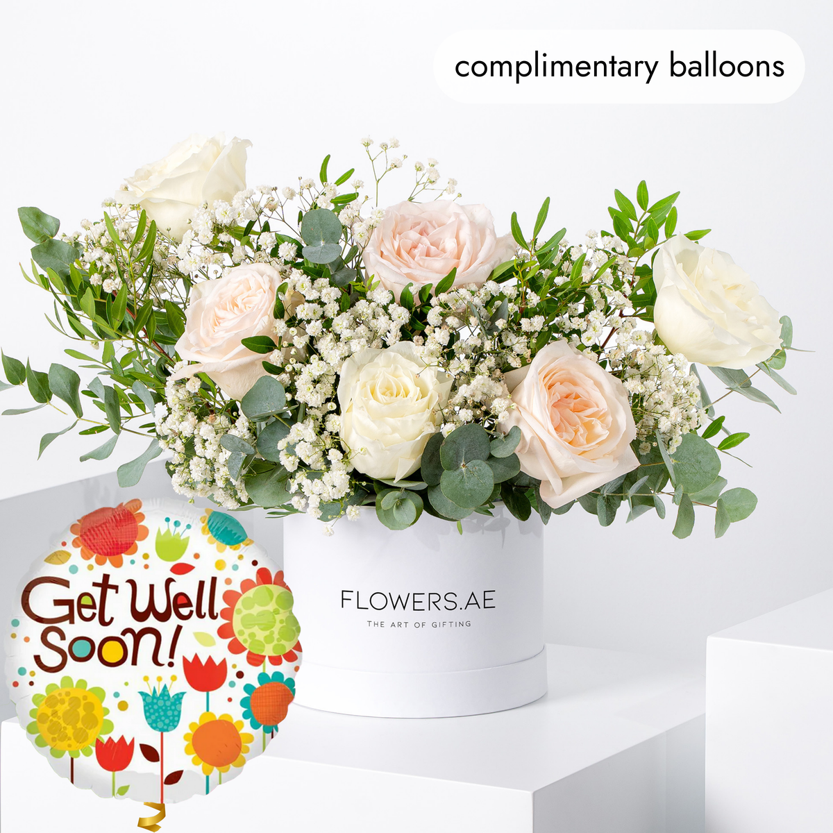 Get Well Petite Perfect White Hatbox