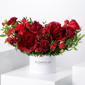 Petite Burgundy Peony Hatbox