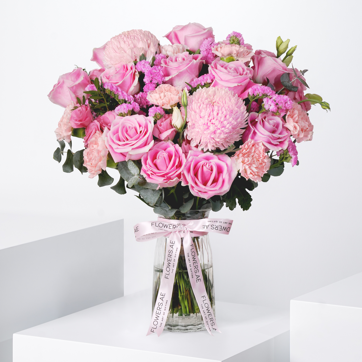 Pink Elegance Glass Vase