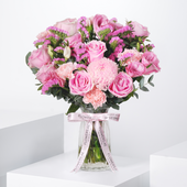 Pink Delight Glass Vase